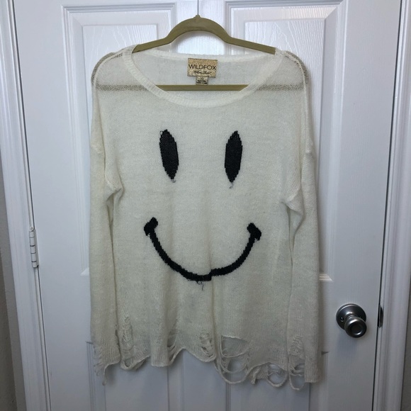 WILDFOX White Label 90s Smile Knit Sweater - Picture 2 of 6